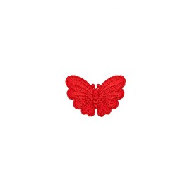 IRON-ON EMBROIDERED BUTTERFLY MOTIF - RED
