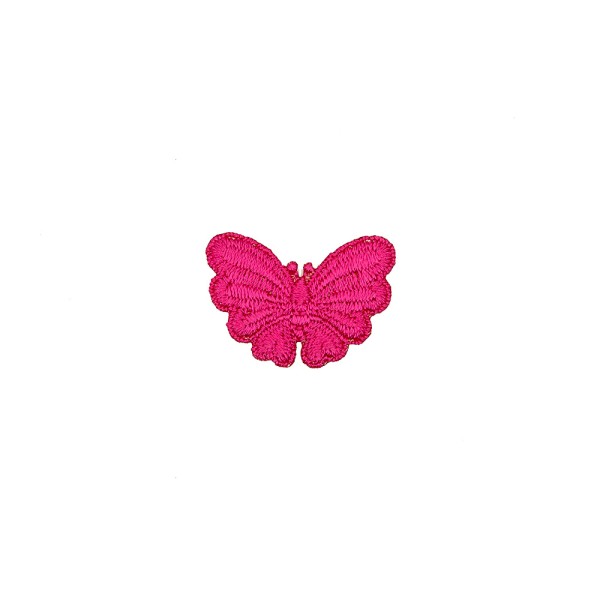 IRON-ON EMBROIDERED BUTTERFLY MOTIF - FUCHSIA