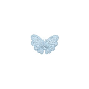 IRON-ON EMBROIDERED BUTTERFLY MOTIF - SKY BLUE