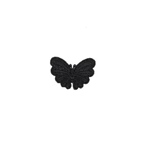 IRON-ON EMBROIDERED BUTTERFLY MOTIF - BLACK