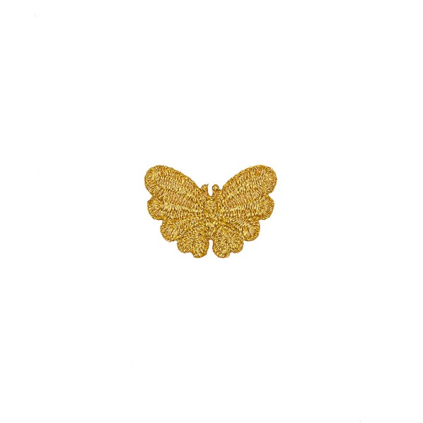 IRON-ON EMBROIDERED BUTTERFLY MOTIF - GOLD