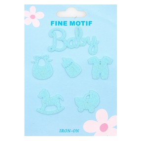 SET IRON-ON EMBROIDERED BABY MOTIF - SKY BLUE