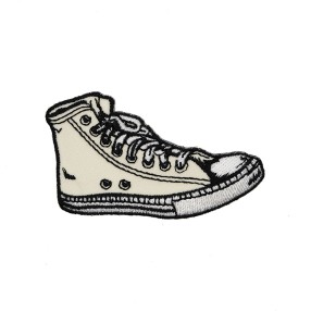 IRON-ON EMBROIDERED SNEAKERS MOTIF - BEIGE