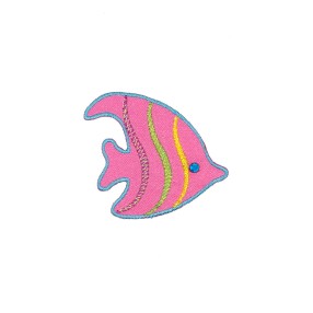 IRON-ON EMBROIDERED LITTLE FISH MOTIF - PINK