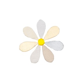 IRON-ON DAISY EMBROIDERED MOTIF - BEIGE
