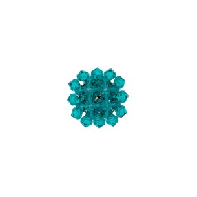 VINTAGE JEWEL BUTTON WITH RHINESTONE - PEACOCK BLUE
