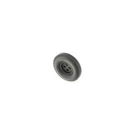 4-HOLES POLYESTER - BUTTON WITH RIM - MATTE GREY