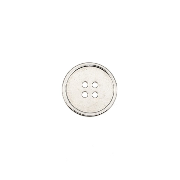 4-HOLES METAL BUTTON WITH RIM - SILVER