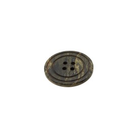 4-HOLES POLYESTER MARBLED EFFECT BUTTON - DEEP OLIVE