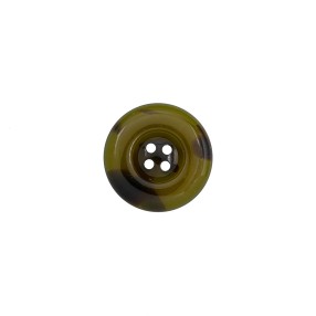 4-HOLES POLYESTER CAMOUFLAGE BUTTON WITH RIM - GREEN