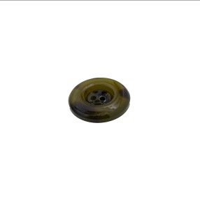4-HOLES POLYESTER CAMOUFLAGE BUTTON WITH RIM - GREEN