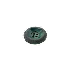 4-HOLE POLISHED BUTTON WITH MATTE RIM - DARK GREEN