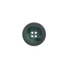 4-HOLE POLISHED BUTTON WITH MATTE RIM - DARK GREEN