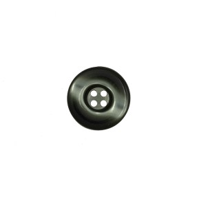 4-HOLE POLISHED BUTTON WITH RIM - DARK GREEN