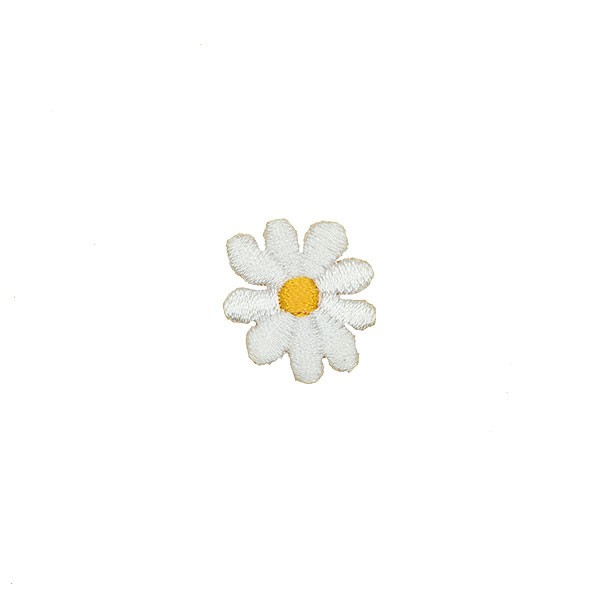 DAISY FLOWER EMBROIDERED IRON-ON MOTIF - WHITE