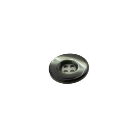 4-HOLE POLISHED BUTTON WITH RIM - DARK GREEN
