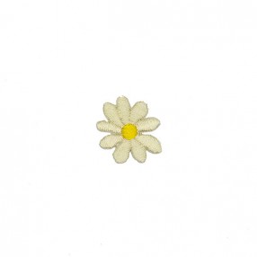 DAISY FLOWER EMBROIDERED IRON-ON MOTIF - BEIGE