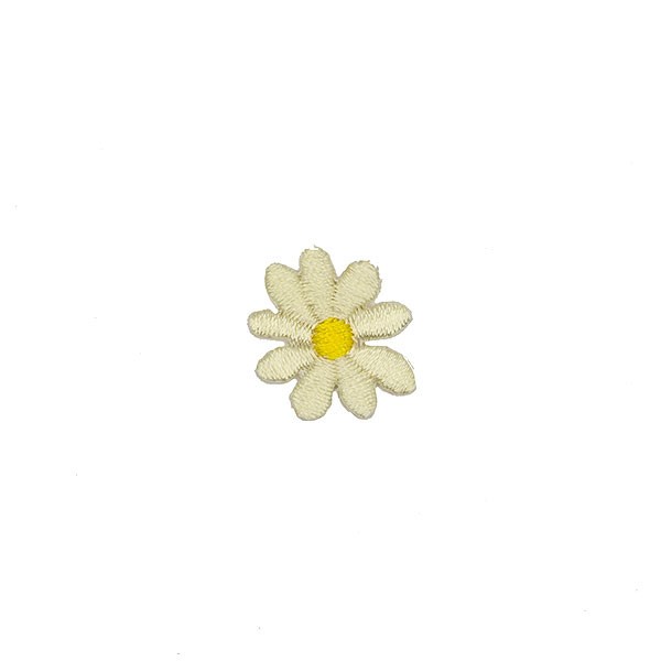 DAISY FLOWER EMBROIDERED IRON-ON MOTIF - BEIGE