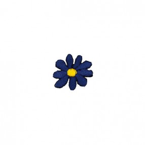 DAISY FLOWER EMBROIDERED IRON-ON MOTIF - BLUE