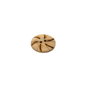 2-HOLES NATURAL OLIVE WOOD BUTTON - NATURAL