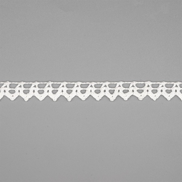 PIZZO MERLETTO PUNTINA IN COTONE 10MM - BIANCO