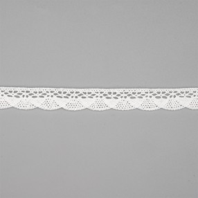 PIZZO MERLETTO PUNTINA IN COTONE 15MM - BIANCO