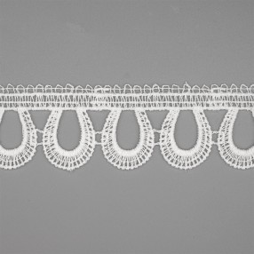 COTTON LACE FOR CURTAINS 40MM - WHITE