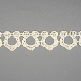 COTTON LACE FOR CURTAINS 25MM - CREAM
