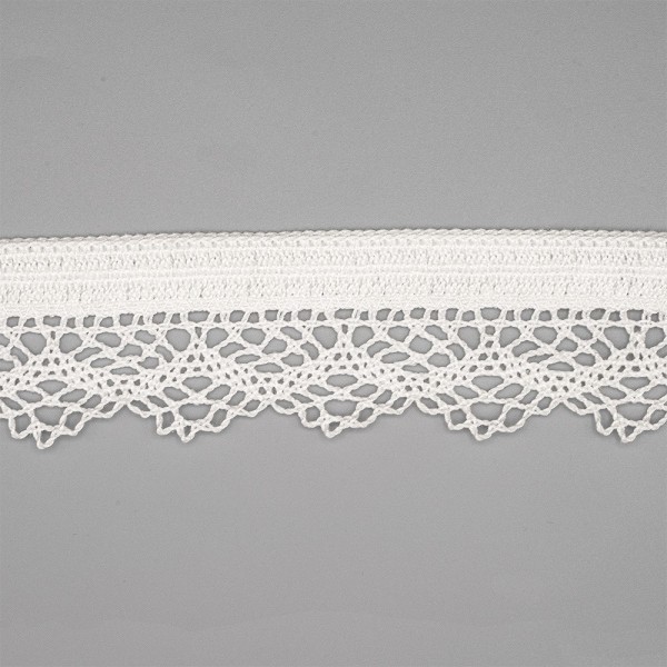 ITALIAN COTTON LACE WITH DOUBLE LIP 35MM - WHITE