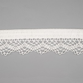 ITALIAN COTTON LACE WITH DOUBLE LIP 35MM - WHITE
