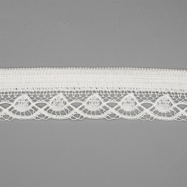 ITALIAN COTTON LACE WITH DOUBLE LIP 30MM - WHITE