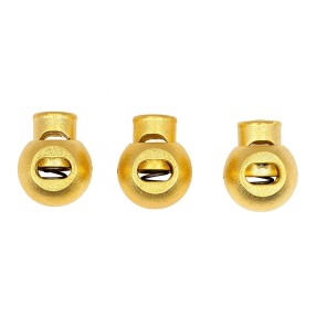 CORD STOPPER WITH METAL SPRING - GOLD