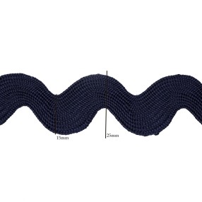 RICK RACK SEWING TRIMMING 25MM - NAVY BLUE