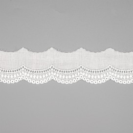 COTTON BRODERIE ANGLAISE LACE 30MM - WHITE