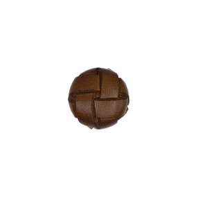 WOVEN LEATHER SHANK BUTTON - RAWHIDE