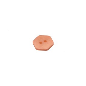 2-HOLE HEXAGONAL POLYESTER BUTTON - CORAL PINK