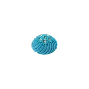 SHANK VINTAGE BUTTON WITH RHINESTONE - TURQUOISE