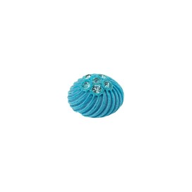 SHANK VINTAGE BUTTON WITH RHINESTONE - TURQUOISE