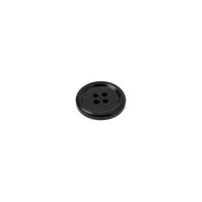 4-HOLE POLISHED SUIT AND COATS BUTTON - BLACK