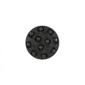 VINTAGE BUTTON WITH BEADS - BLACK