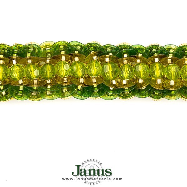 BEADS SEQUIN BRAID TRIMMING 20MM - GREEN