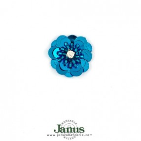 FLOWER SEQUIN BEADS MOTIF - TURQUOISE