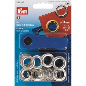 EYELETS AND WASHERS SILVER 14MM