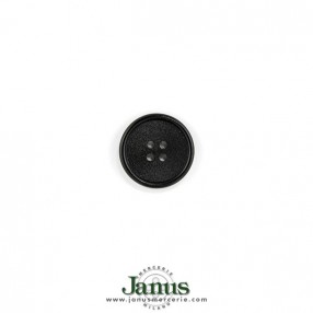 4-HOLES POLYESTER BUTTON WITH RIM - BLACK