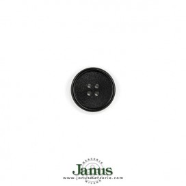 4-HOLES POLYESTER BUTTON WITH RIM - BLACK