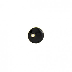 SHANK ABS BUTTON BLACK-GOLD WITH RHINESTONE