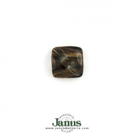 2-HOLE SQUARE BUTTON - BROWN-GOLD