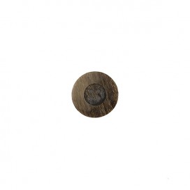 4-HOLES WOOD IMITATION BUTTON - BROWN