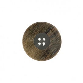 4-HOLES WOOD IMITATION BUTTON - BROWN