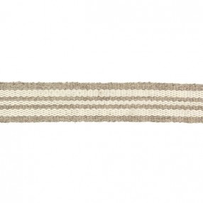 STRIPED LINEN WITH RIBBON 15MM - BEIGE